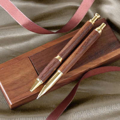 木製ボールペン＆シャーペン＆ケース 3点セット