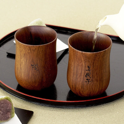 木製湯呑みペア