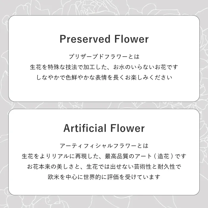 プリザ・造花の説明