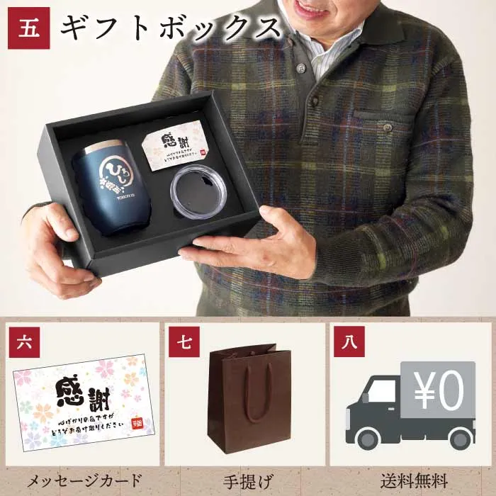 八福タンブラーの蓋と滑り止めと名入れのアップ