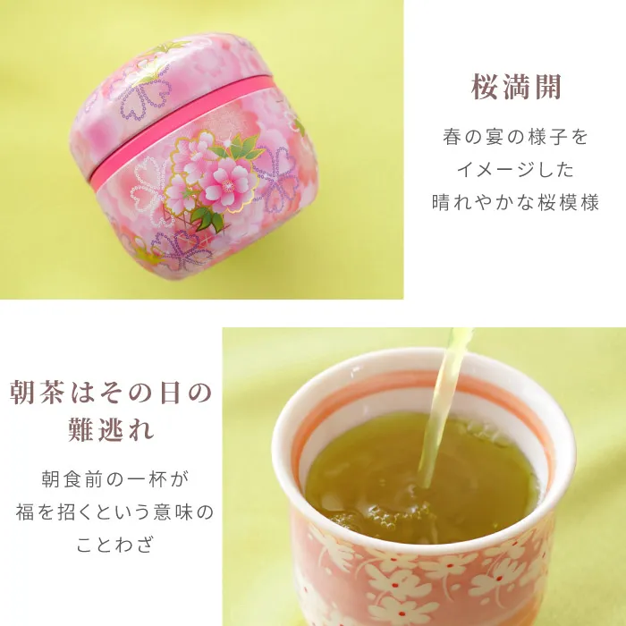 桜満開な茶筒