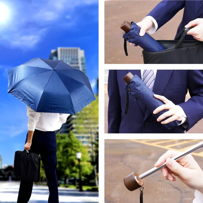 日傘を使用する営業マン