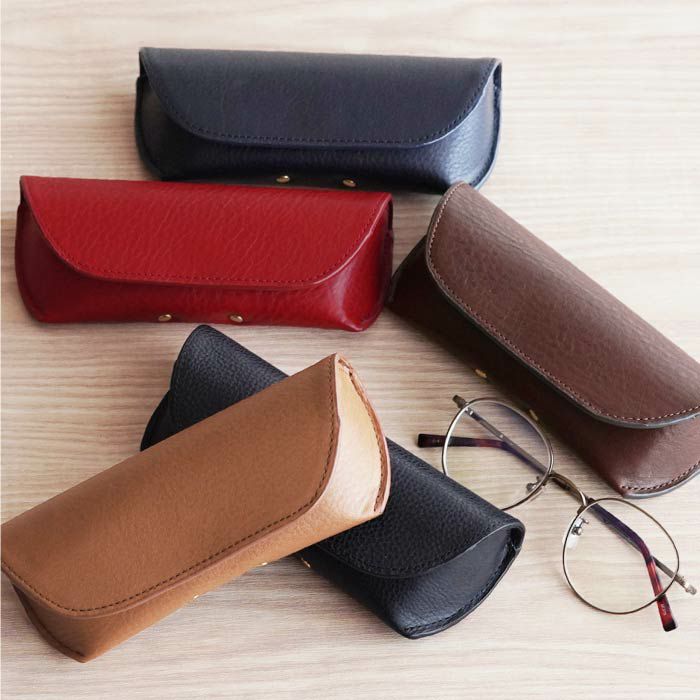 名入れイタリアンレザーメガネケース全7色 名入れギフトきざむ