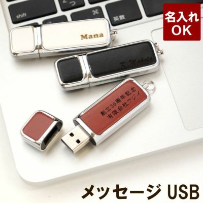 レビューを書く メタルレザー Usbメモリ 8gb 名入れボールペンきざむ