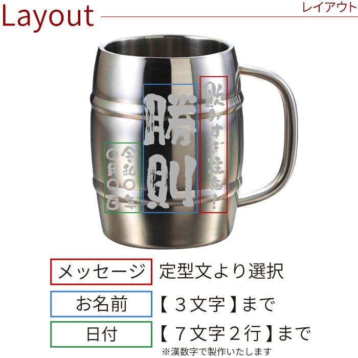 名入れOK！でかジョッキ　ステンレス1L
