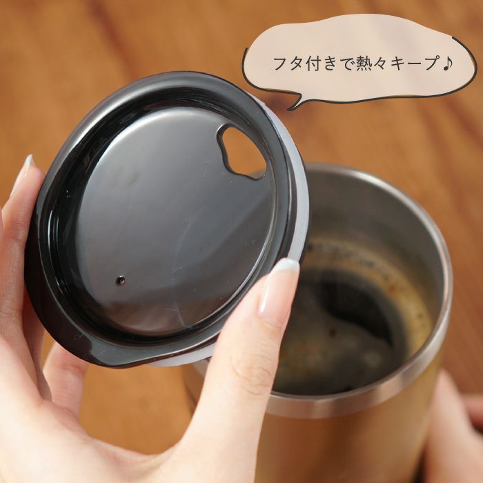 ゴールド真空断熱名入れステンレスタンブラーダブルリングハートスノーペア