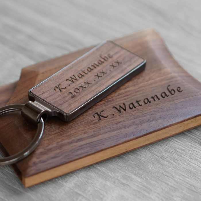 名入れ木製キーリング＆落ちない名刺入れ