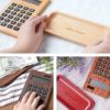 名入れ木製電卓＆木製キャッシュトレイ セット