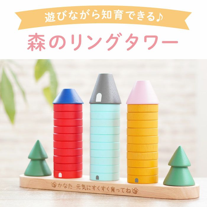 名入れ 知育玩具 森のリングタワー