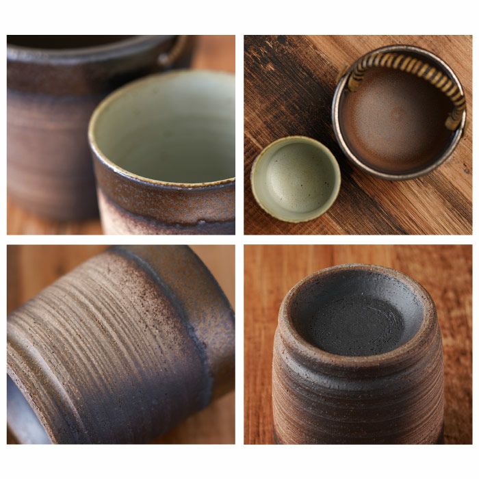 名入れ萬古焼金彩のロックカップ280ccと水割りセット