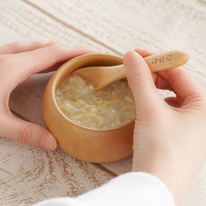 木製ボウル＆名入れスプーン・フォーク3点セット