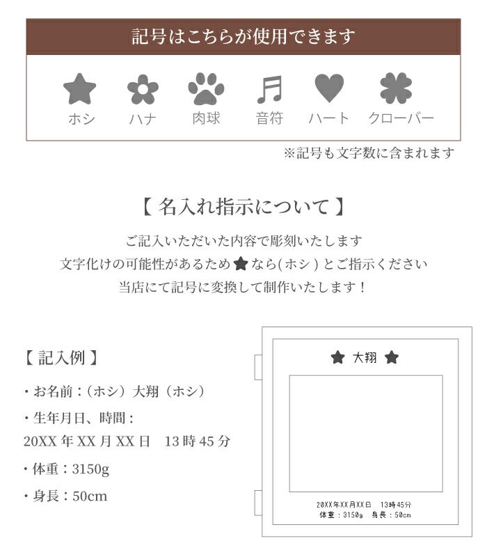 名入れ指示について