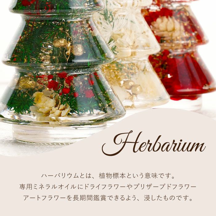 クリスマスツリーボトル』ハーバリウム｜「KIZAMU(きざむ)」名入れ・花