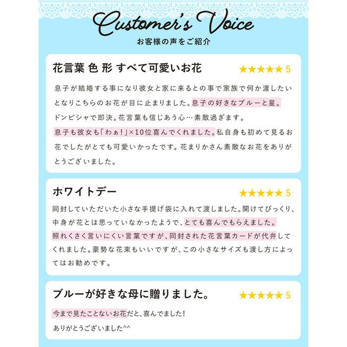 ブルースターのフラワーアレンジメント 生花