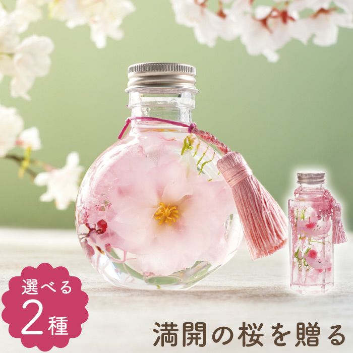 桜 ハーバリウム・Sサイズ』｜「KIZAMU(きざむ)」名入れ・花・お菓子  
