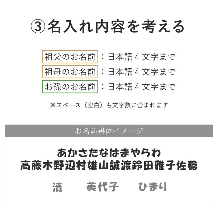名入れ内容を考える