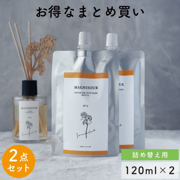 インテリアディフューザー120ml レフィルセット MAGNISOUR/マニスール