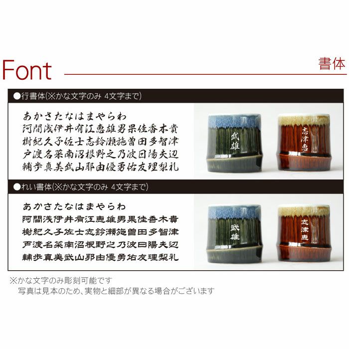 名入れ 美濃焼 織部 竹筋湯呑 【単品】