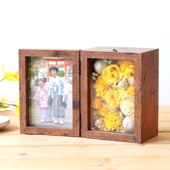 『和風フラワーボックス プリザーブドフラワー